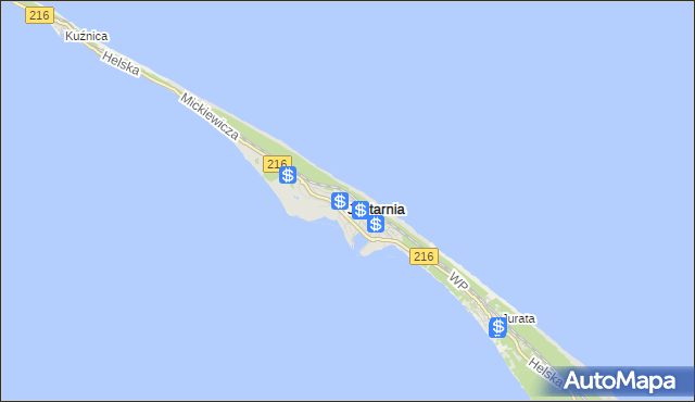 mapa Jastarnia, Jastarnia na mapie Targeo