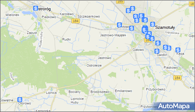 mapa Jastrowo, Jastrowo na mapie Targeo