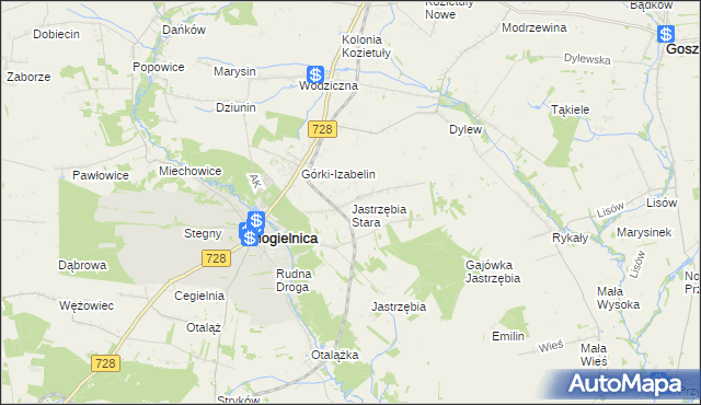 mapa Jastrzębia Stara, Jastrzębia Stara na mapie Targeo