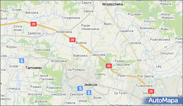 mapa Jaszczew, Jaszczew na mapie Targeo