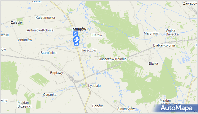 mapa Jaszczów-Kolonia, Jaszczów-Kolonia na mapie Targeo