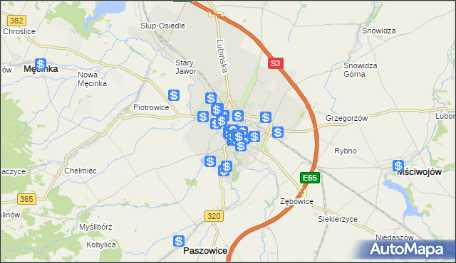 mapa Jawor, Jawor na mapie Targeo