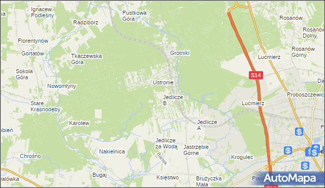 mapa Jedlicze B, Jedlicze B na mapie Targeo