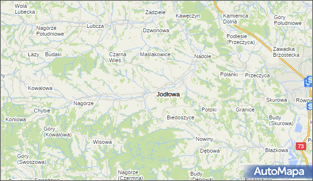 mapa Jodłowa, Jodłowa na mapie Targeo