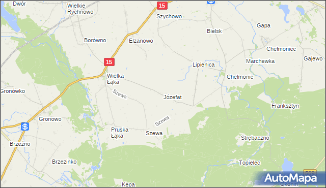 mapa Józefat gmina Kowalewo Pomorskie, Józefat gmina Kowalewo Pomorskie na mapie Targeo