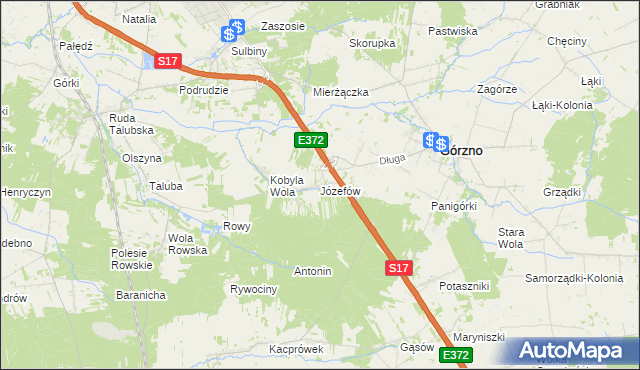 mapa Józefów gmina Górzno, Józefów gmina Górzno na mapie Targeo