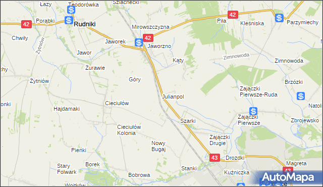 mapa Julianpol, Julianpol na mapie Targeo