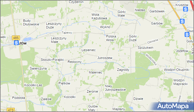 mapa Jutroszew, Jutroszew na mapie Targeo