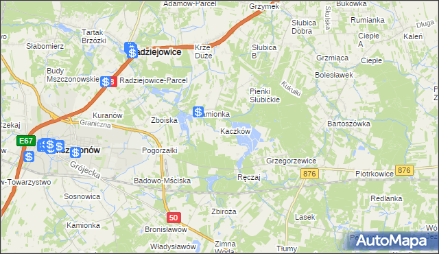 mapa Kaczków, Kaczków na mapie Targeo