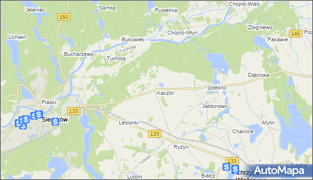 mapa Kaczlin, Kaczlin na mapie Targeo