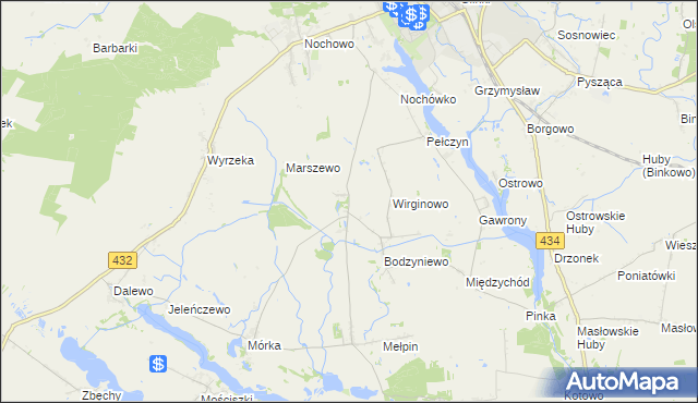 mapa Kadzewo, Kadzewo na mapie Targeo