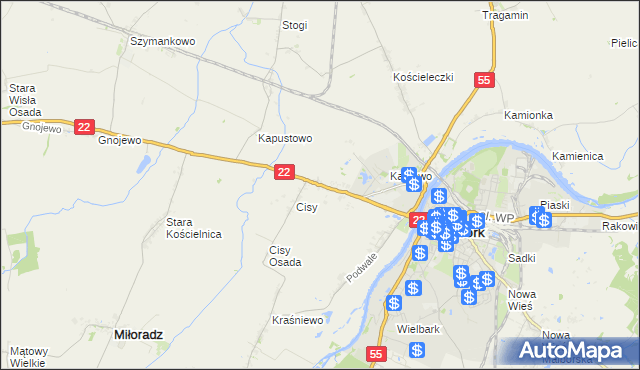 mapa Kałdowo gmina Malbork, Kałdowo gmina Malbork na mapie Targeo