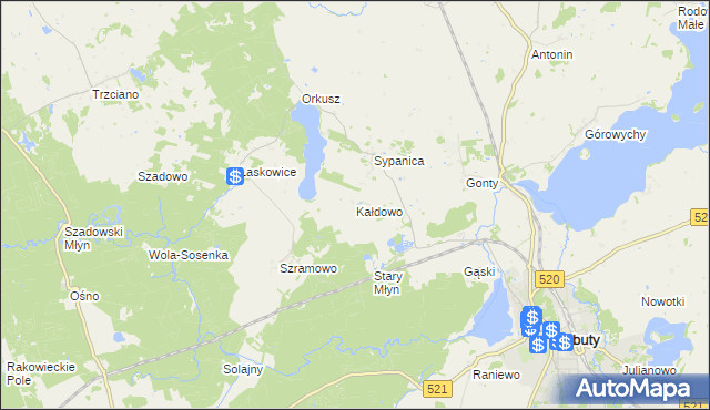 mapa Kałdowo gmina Prabuty, Kałdowo gmina Prabuty na mapie Targeo