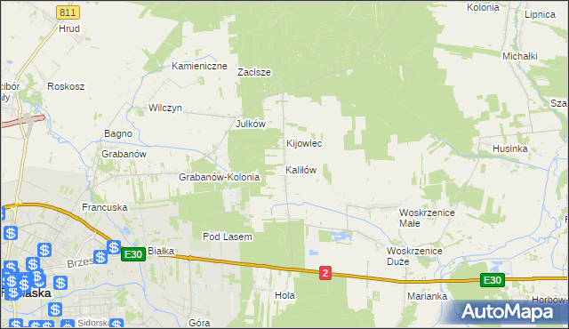 mapa Kaliłów, Kaliłów na mapie Targeo