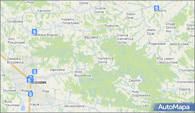 mapa Kamienica Górna, Kamienica Górna na mapie Targeo