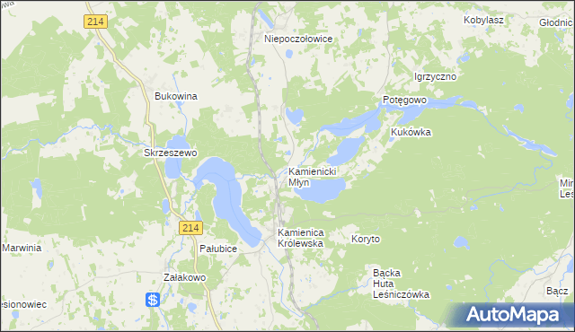 mapa Kamienicki Młyn, Kamienicki Młyn na mapie Targeo