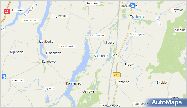 mapa Kamionek gmina Mogilno, Kamionek gmina Mogilno na mapie Targeo
