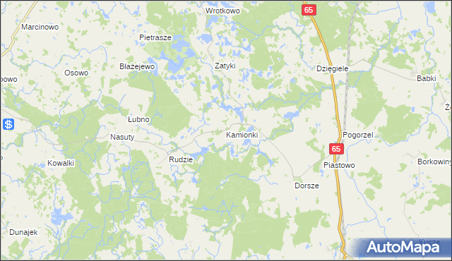 mapa Kamionki gmina Gołdap, Kamionki gmina Gołdap na mapie Targeo