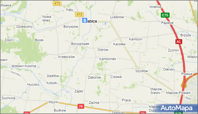 mapa Kamocinek, Kamocinek na mapie Targeo
