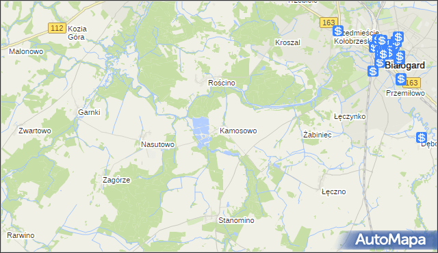 mapa Kamosowo, Kamosowo na mapie Targeo