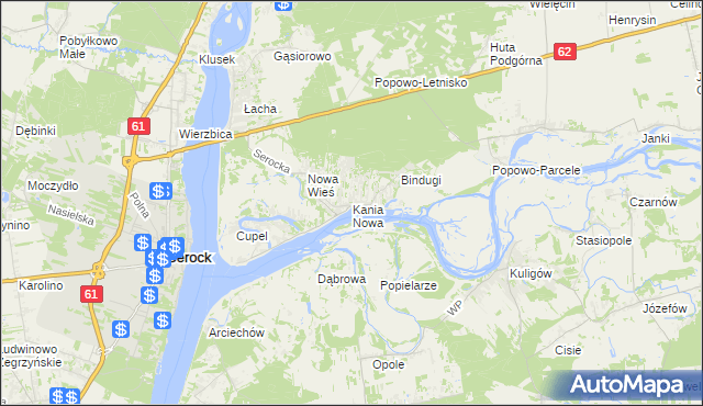 mapa Kania Nowa, Kania Nowa na mapie Targeo