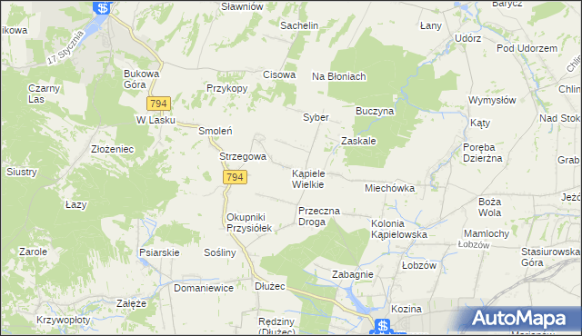 mapa Kąpiele Wielkie, Kąpiele Wielkie na mapie Targeo