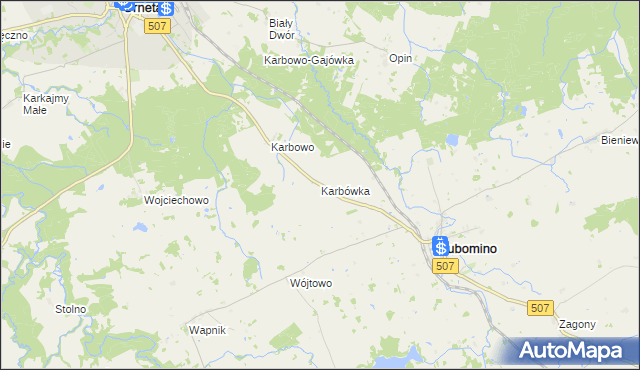 mapa Karbówka, Karbówka na mapie Targeo
