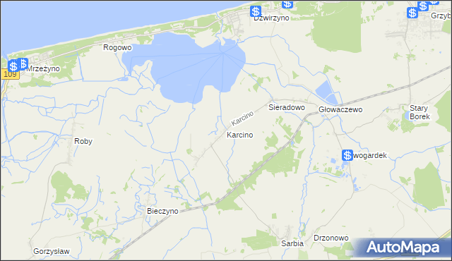 mapa Karcino, Karcino na mapie Targeo