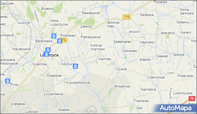 mapa Karniów, Karniów na mapie Targeo