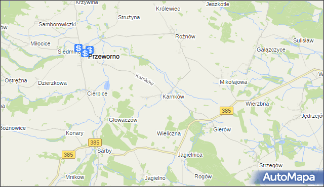 mapa Karnków gmina Przeworno, Karnków gmina Przeworno na mapie Targeo