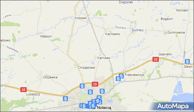 mapa Karnowo, Karnowo na mapie Targeo