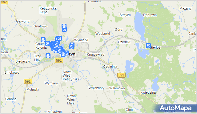 mapa Karolewo gmina Kętrzyn, Karolewo gmina Kętrzyn na mapie Targeo