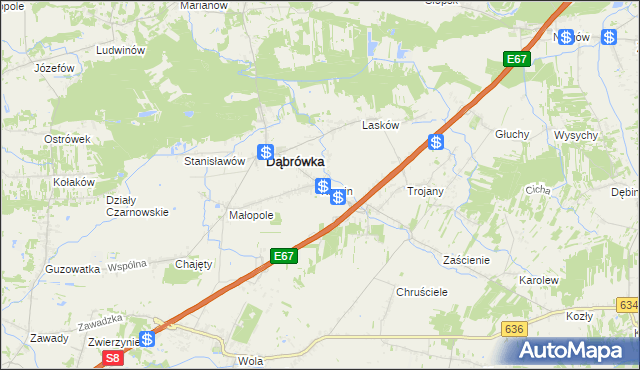 mapa Karpin gmina Dąbrówka, Karpin gmina Dąbrówka na mapie Targeo