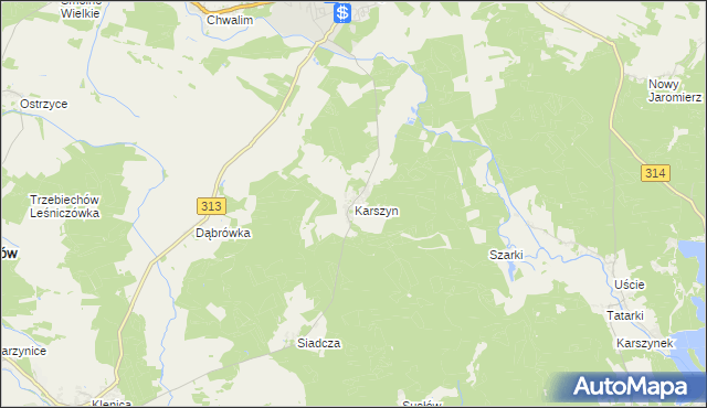 mapa Karszyn, Karszyn na mapie Targeo