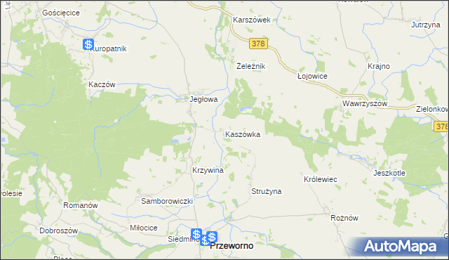 mapa Kaszówka, Kaszówka na mapie Targeo