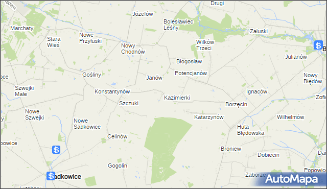 mapa Kazimierki, Kazimierki na mapie Targeo