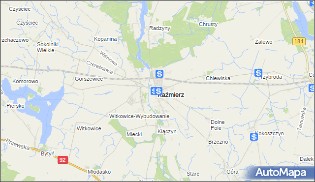 mapa Kaźmierz, Kaźmierz na mapie Targeo