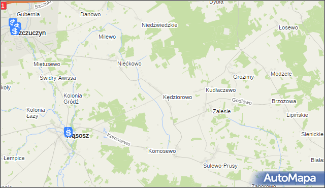 mapa Kędziorowo, Kędziorowo na mapie Targeo