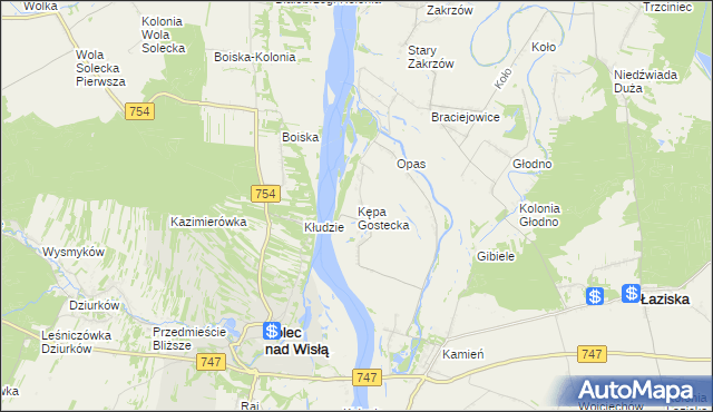 mapa Kępa Gostecka, Kępa Gostecka na mapie Targeo