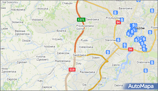 mapa Kielanówka, Kielanówka na mapie Targeo
