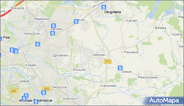 mapa Kiełczów, Kiełczów na mapie Targeo