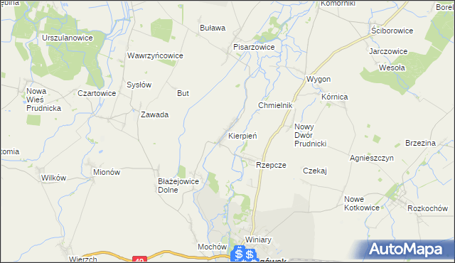 mapa Kierpień, Kierpień na mapie Targeo