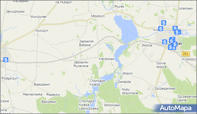 mapa Kierzkowo gmina Żnin, Kierzkowo gmina Żnin na mapie Targeo