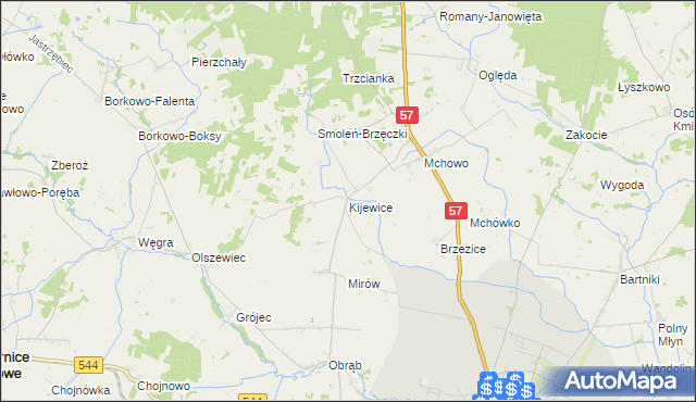 mapa Kijewice gmina Przasnysz, Kijewice gmina Przasnysz na mapie Targeo