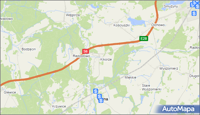 mapa Kikorze, Kikorze na mapie Targeo