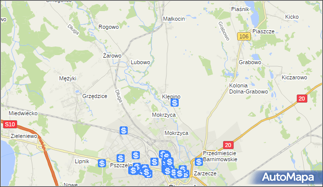 mapa Klępino, Klępino na mapie Targeo