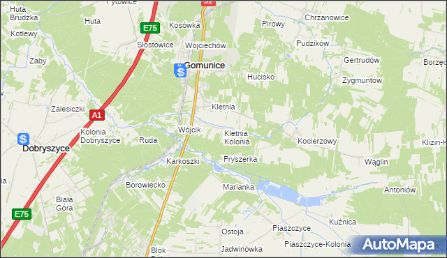 mapa Kletnia Kolonia, Kletnia Kolonia na mapie Targeo
