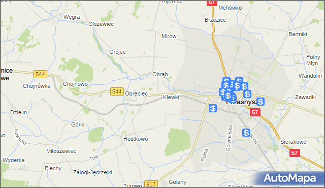 mapa Klewki gmina Przasnysz, Klewki gmina Przasnysz na mapie Targeo