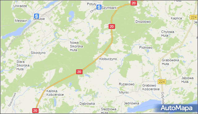 mapa Kłobuczyno, Kłobuczyno na mapie Targeo