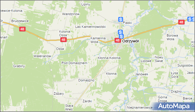 mapa Kłonna-Kolonia, Kłonna-Kolonia na mapie Targeo